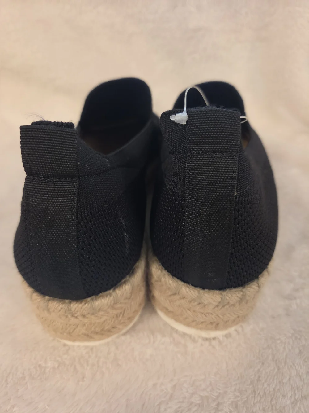 Adrienne Vittadini Black Slip-On Espadrille Platform Sneakers